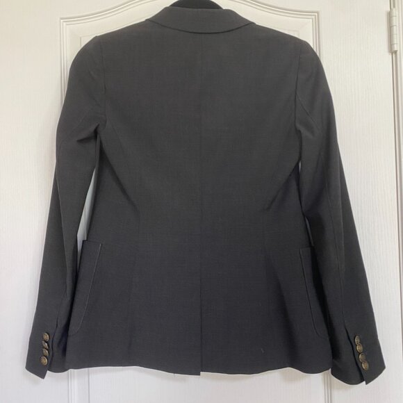 Aritzia Talula Wool Black Blazer with Crested Buttons and Front Pockets Size 0 - Picture 5 of 10